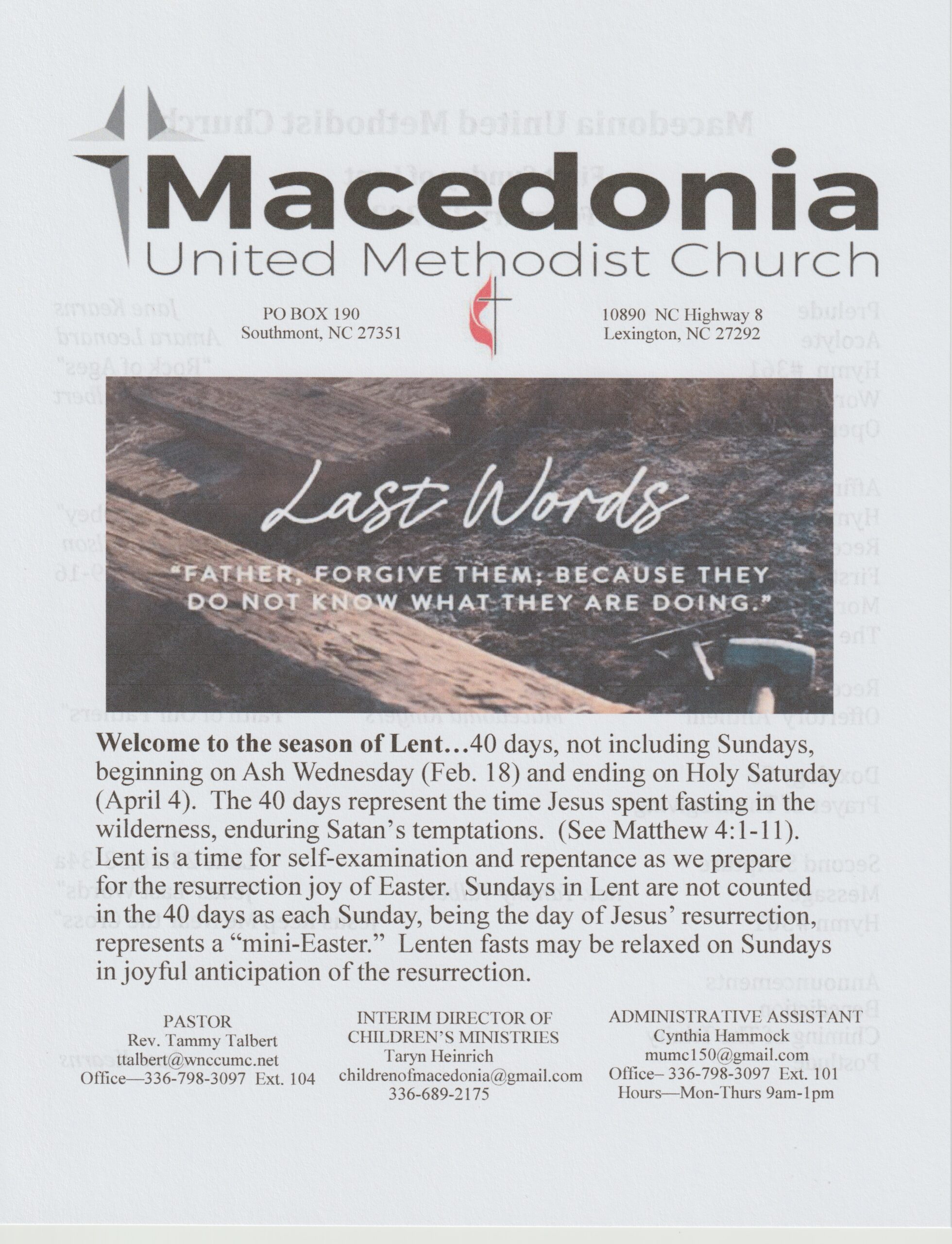 Bulletin Front 2-22-26